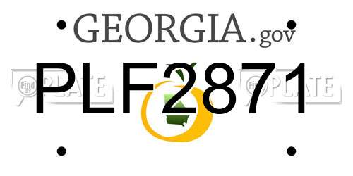PLF2871 Georgia License Plate