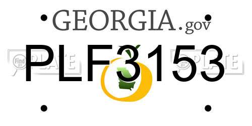 PLF3153 Georgia License Plate