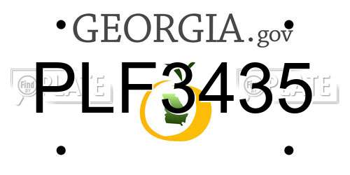 PLF3435 Georgia License Plate