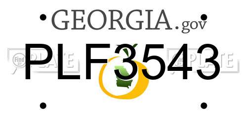 PLF3543 Georgia License Plate