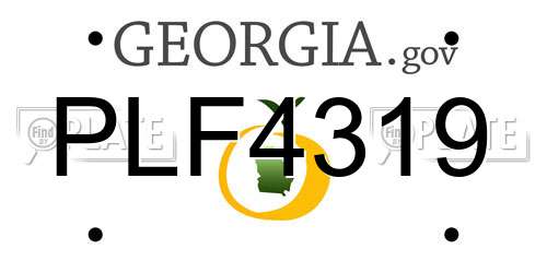 PLF4319 Georgia License Plate