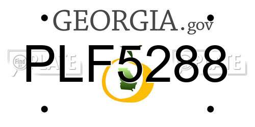 PLF5288 Georgia License Plate