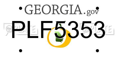 PLF5353 Georgia License Plate
