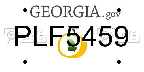 PLF5459 Georgia License Plate