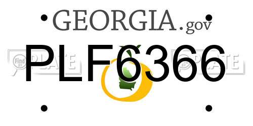 PLF6366 Georgia License Plate