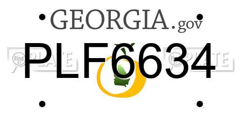 PLF6634 Georgia License Plate