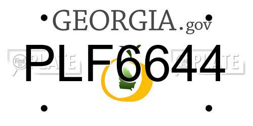 PLF6644 Georgia License Plate