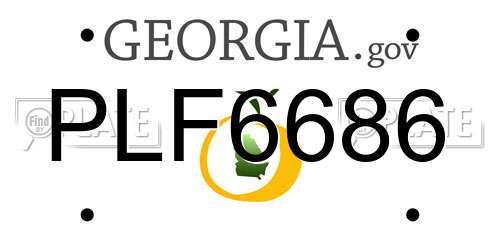 PLF6686 Georgia License Plate