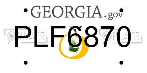PLF6870 Georgia License Plate