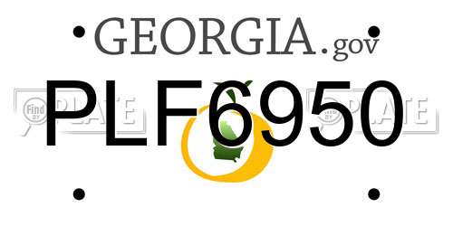 PLF6950 Georgia License Plate