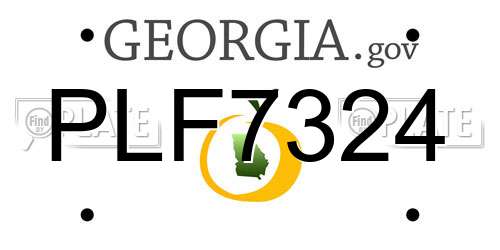 PLF7324 Georgia License Plate