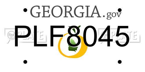 PLF8045 Georgia License Plate