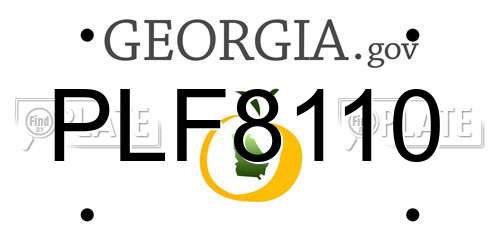 PLF8110 Georgia License Plate