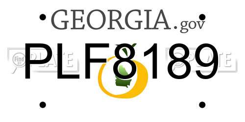 PLF8189 Georgia License Plate