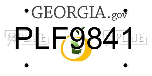 PLF9841 Georgia License Plate