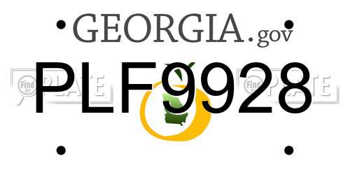 PLF9928 Georgia License Plate