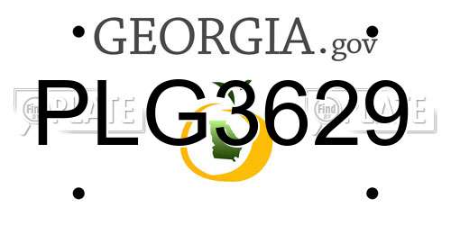 PLG3629 Georgia License Plate