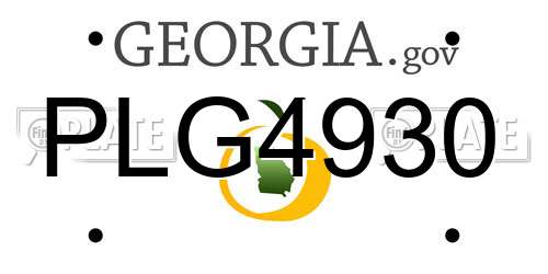 PLG4930 Georgia License Plate