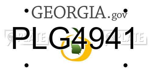 PLG4941 Georgia License Plate