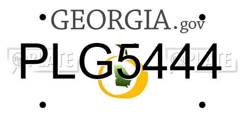 PLG5444 Georgia License Plate