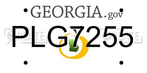 PLG7255 Georgia License Plate