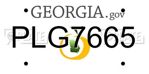 PLG7665 Georgia License Plate