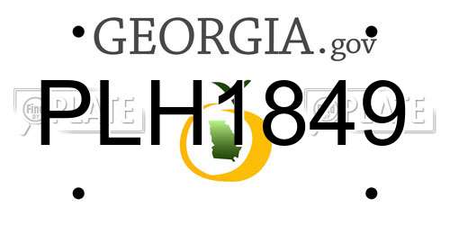 PLH1849 Georgia License Plate