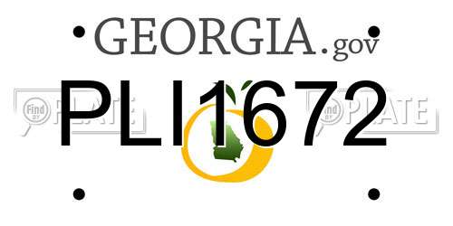 PLI1672 Georgia License Plate