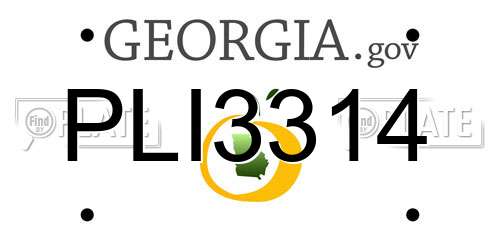 PLI3314 Georgia License Plate