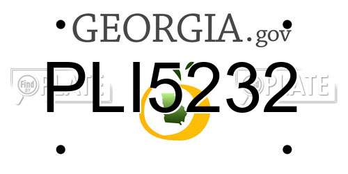 PLI5232 Georgia License Plate