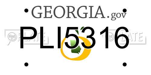 PLI5316 Georgia License Plate
