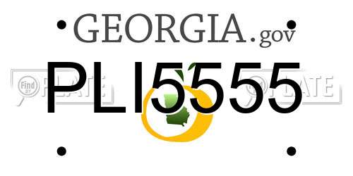 PLI5555 Georgia License Plate