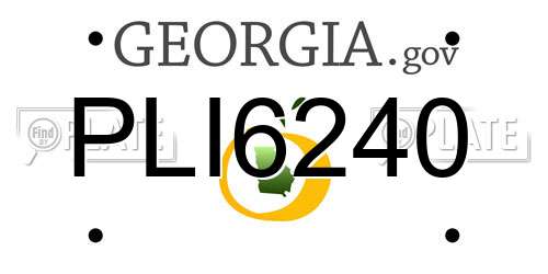 PLI6240 Georgia License Plate