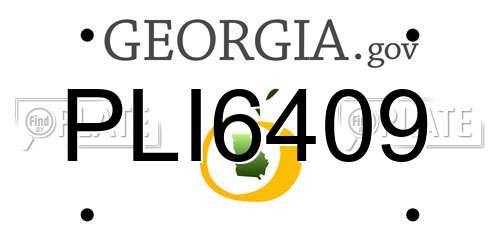PLI6409 Georgia License Plate