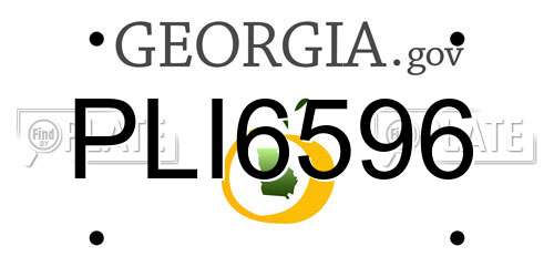 PLI6596 Georgia License Plate