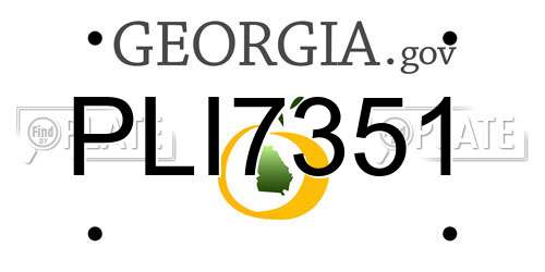 PLI7351 Georgia License Plate