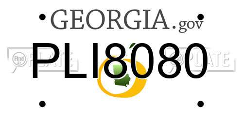 PLI8080 Georgia License Plate