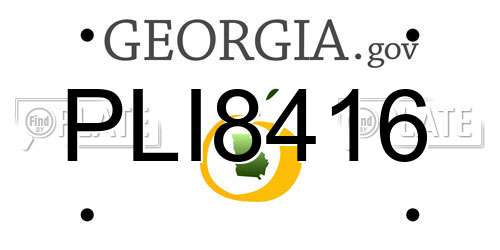 PLI8416 Georgia License Plate