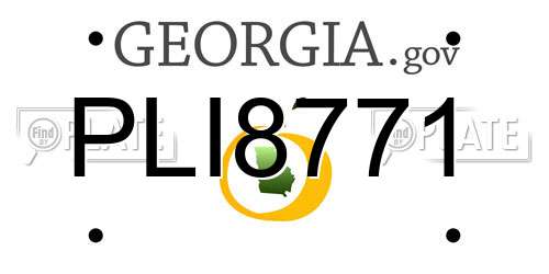 PLI8771 Georgia License Plate