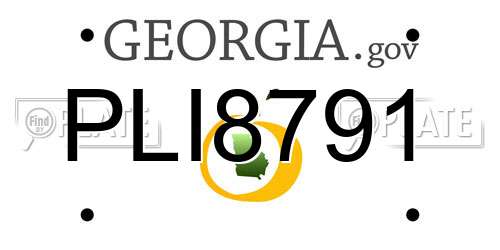 PLI8791 Georgia License Plate
