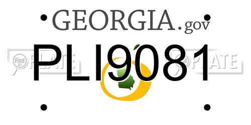 PLI9081 Georgia License Plate