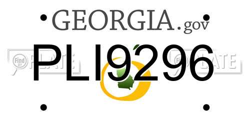 PLI9296 Georgia License Plate