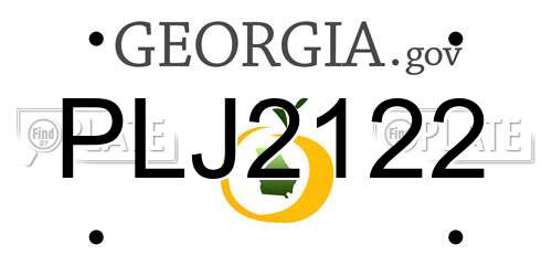 PLJ2122 Georgia License Plate