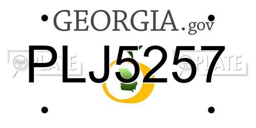 PLJ5257 Georgia License Plate