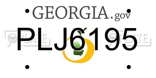 PLJ6195 Georgia License Plate