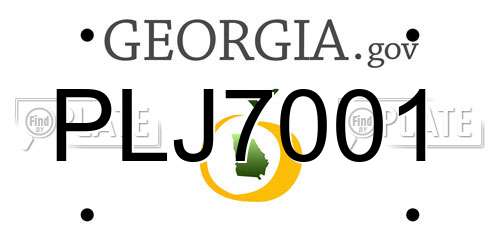 PLJ7001 Georgia License Plate