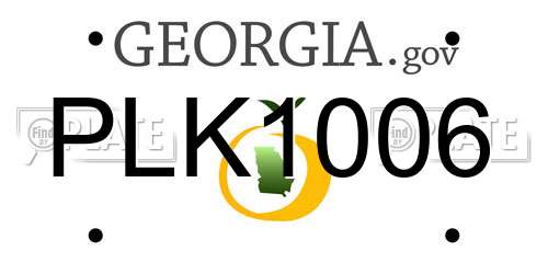 PLK1006 Georgia License Plate
