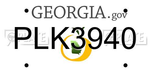 PLK3940 Georgia License Plate