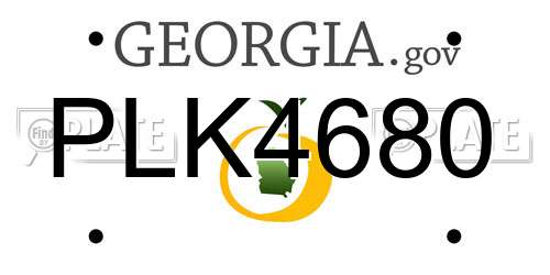 PLK4680 Georgia License Plate