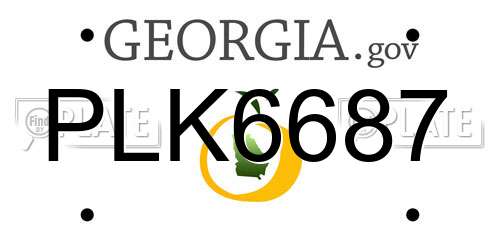 PLK6687 Georgia License Plate